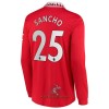 Officiële Voetbalshirt Manchester United Sancho 25 Thuis 2022-23 Lange Mouw - Heren